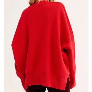 Free People Easy street tunic sweater in cherry